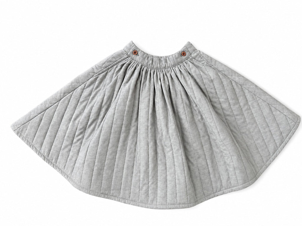 Calla Lili Girls Quilted Skirt - Taupe