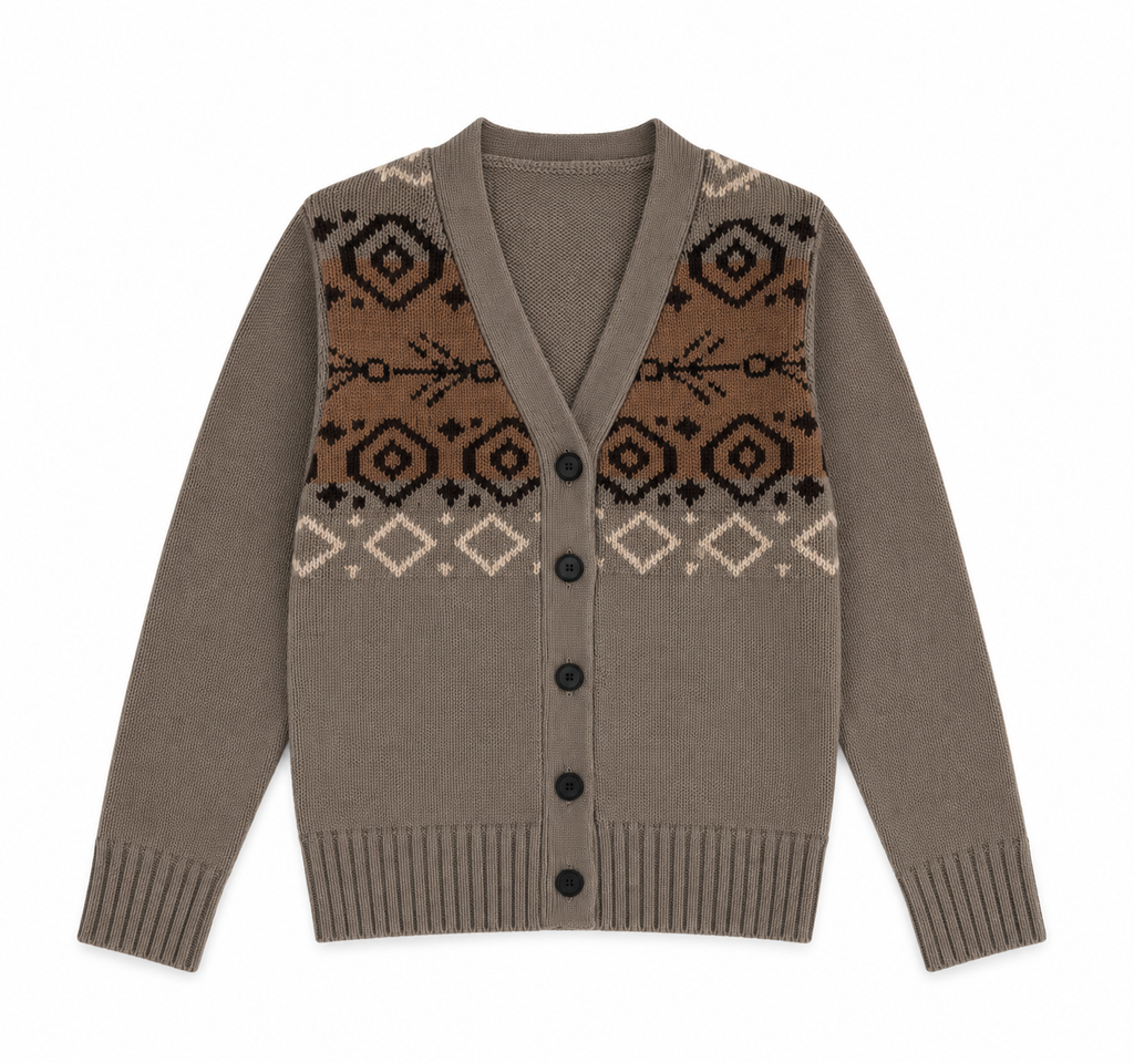 Calla Lili Boys Chunky Cardigan - Taupe