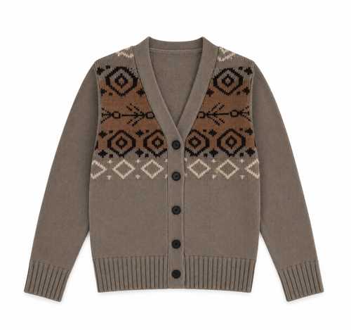 Calla Lili Boys Chunky Cardigan - Taupe