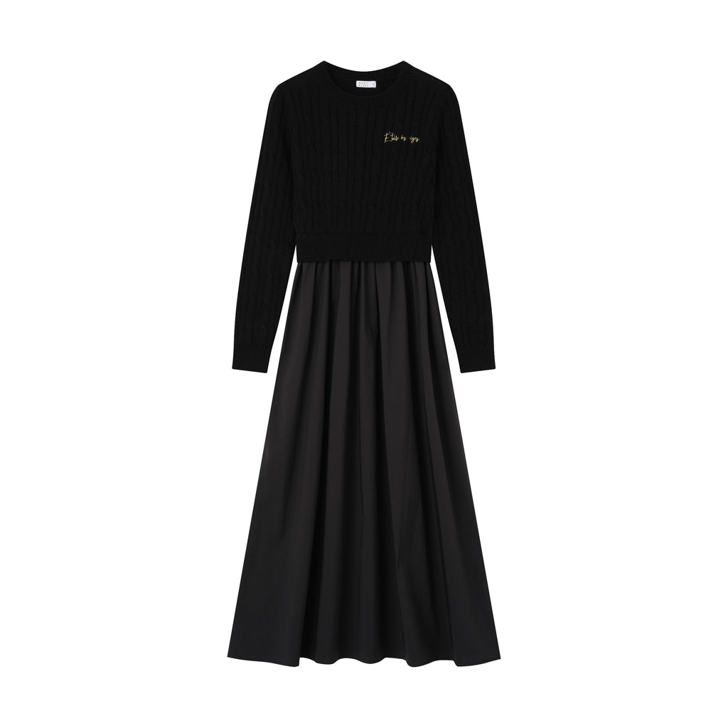 Coco Blanc Cabled Robe - Black