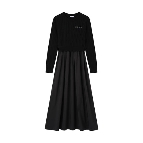 Coco Blanc Cabled Robe - Black