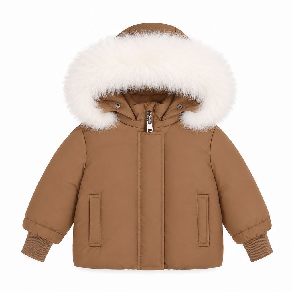 Ducc Camel Coat (White Fur)