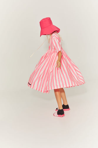 Little Creative Factory Carousel Dress - White/Neon Pink
