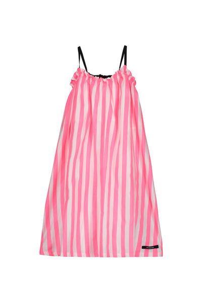 Little Creative Factory Carousel Strap Dress - White/Neon Pink