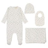 Mema Polka Dot Floral Four Piece Set - Floral Blue