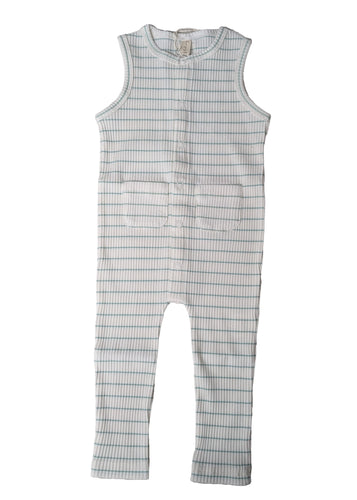 Bonjoy Ribbed Stripe Romper - Mint