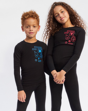 Load image into Gallery viewer, Little Parni Multi-patch Pajamas - Black /Blue