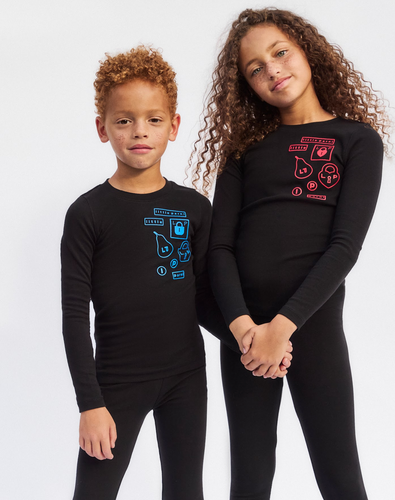 Little Parni Multi-patch Pajamas - Black / red