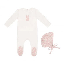 Load image into Gallery viewer, Mini Label Girls Liberty Bunny Footie And Hat - White