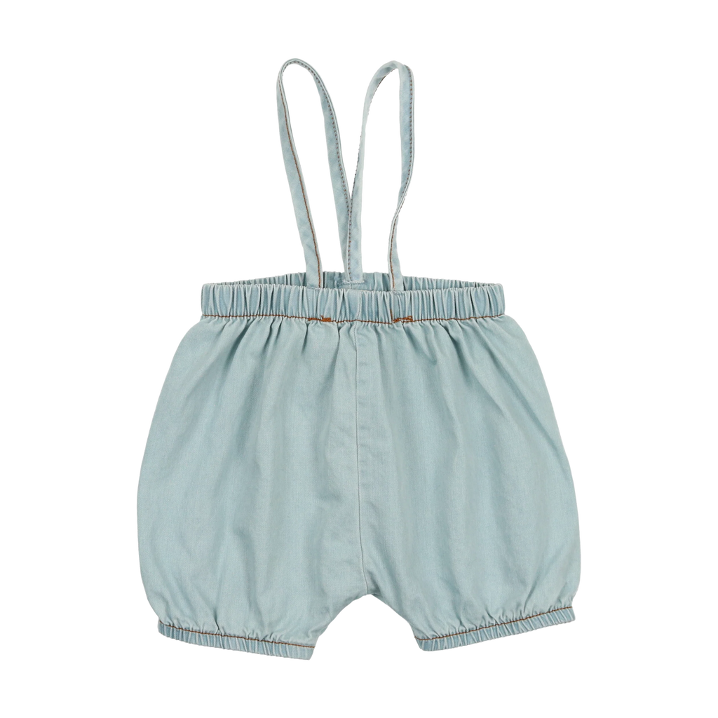 Lil Legs Denim Suspender Shorts - Chambray