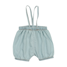 Load image into Gallery viewer, Lil Legs Denim Suspender Shorts - Chambray