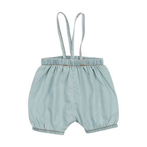 Lil Legs Denim Suspender Shorts - Chambray