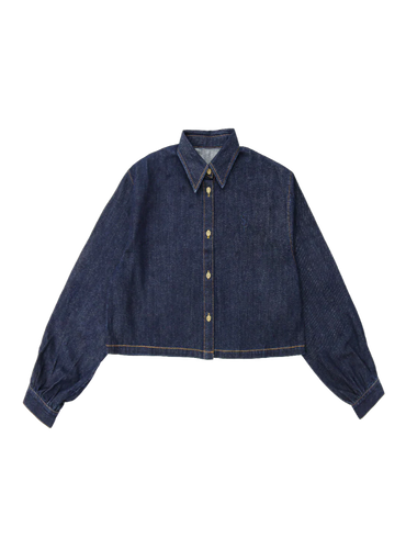 Coco Blanc Denim Shirt And Skirt Set