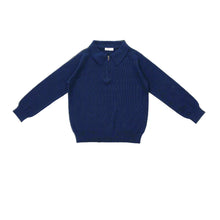 Load image into Gallery viewer, Coco Blanc Navy Zipper Polo
