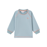 Oubon Contrast Stitch Sweat Top - Blue