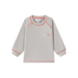 Oubon Contrast Stitch Sweat Top - Stone
