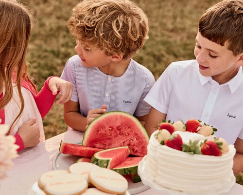 Little Parni Boys Pinstriped Shirt K523 - Black/White