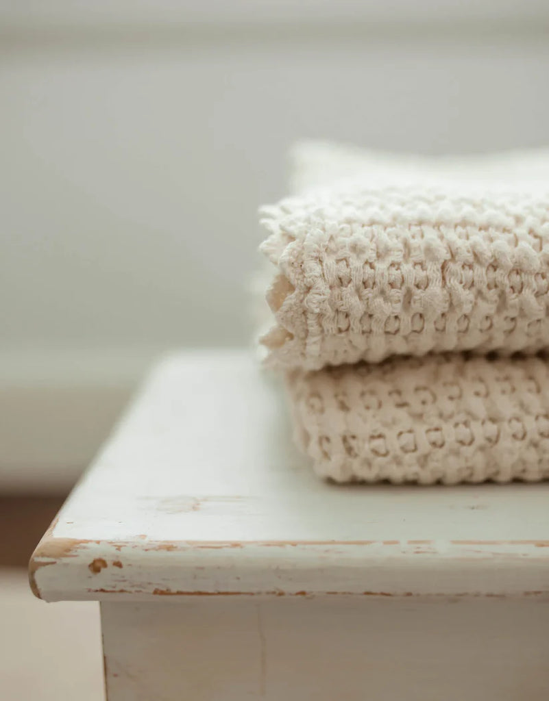 New Grain Cozy Waffle Blanket - Milk