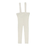 Lil Legs Knit Suspender Leggings - Cream