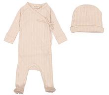 Load image into Gallery viewer, Marmar Pointelle Rib Stretchie + Hat - Cream Taupe