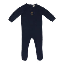 Load image into Gallery viewer, Lil Legs Crest Knit Footie - Navy