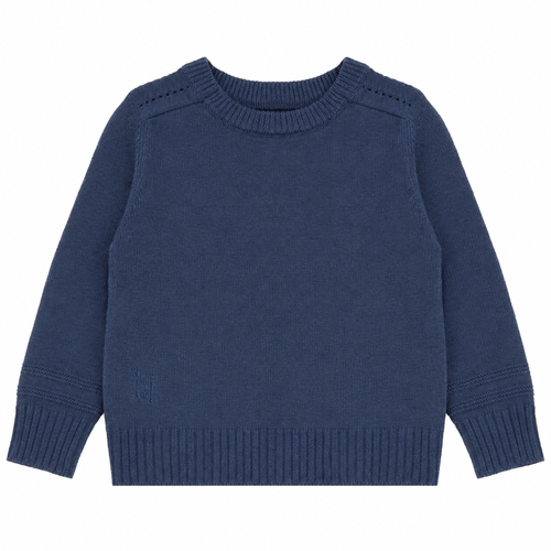 Calla Lili Boys Knit Round Neck Sweater - Blue