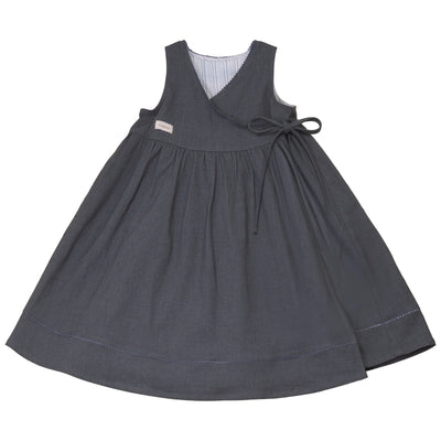 Calla Lili Girls Wrap Dress - Grey