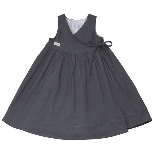 Calla Lili Girls Wrap Dress - Grey