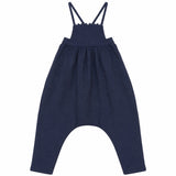 Calla Lili Baby Girl Romper With Embroidery - Blue