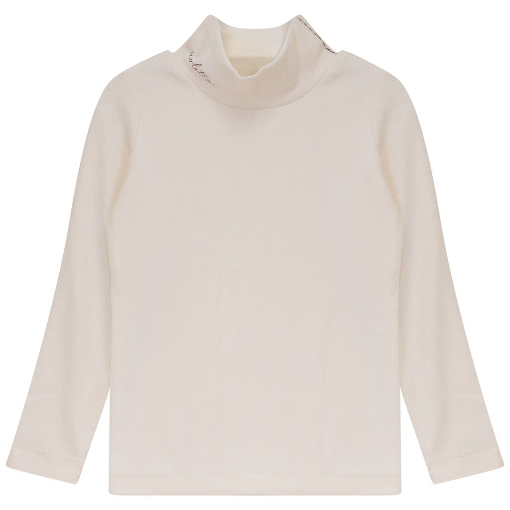 Calla Lili Mockneck Knit T-shirt - Cream