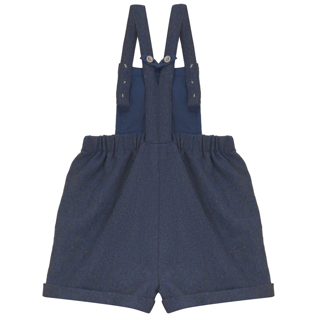 Calla Lili Boys Short Overalls - Blue
