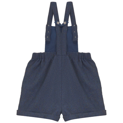Calla Lili Boys Short Overalls - Blue
