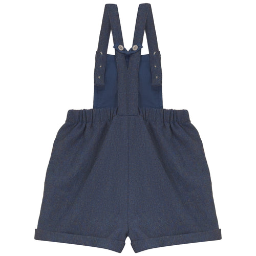 Calla Lili Boys Short Overalls - Blue
