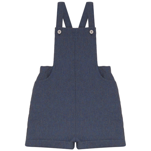 Calla Lili Boys Short Overalls - Blue