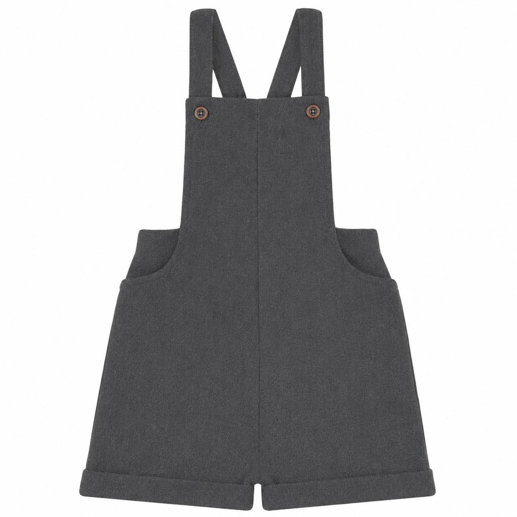 Calla Lili Boys Short Overalls - Grey