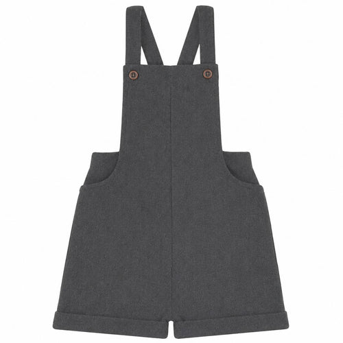 Calla Lili Boys Short Overalls - Grey