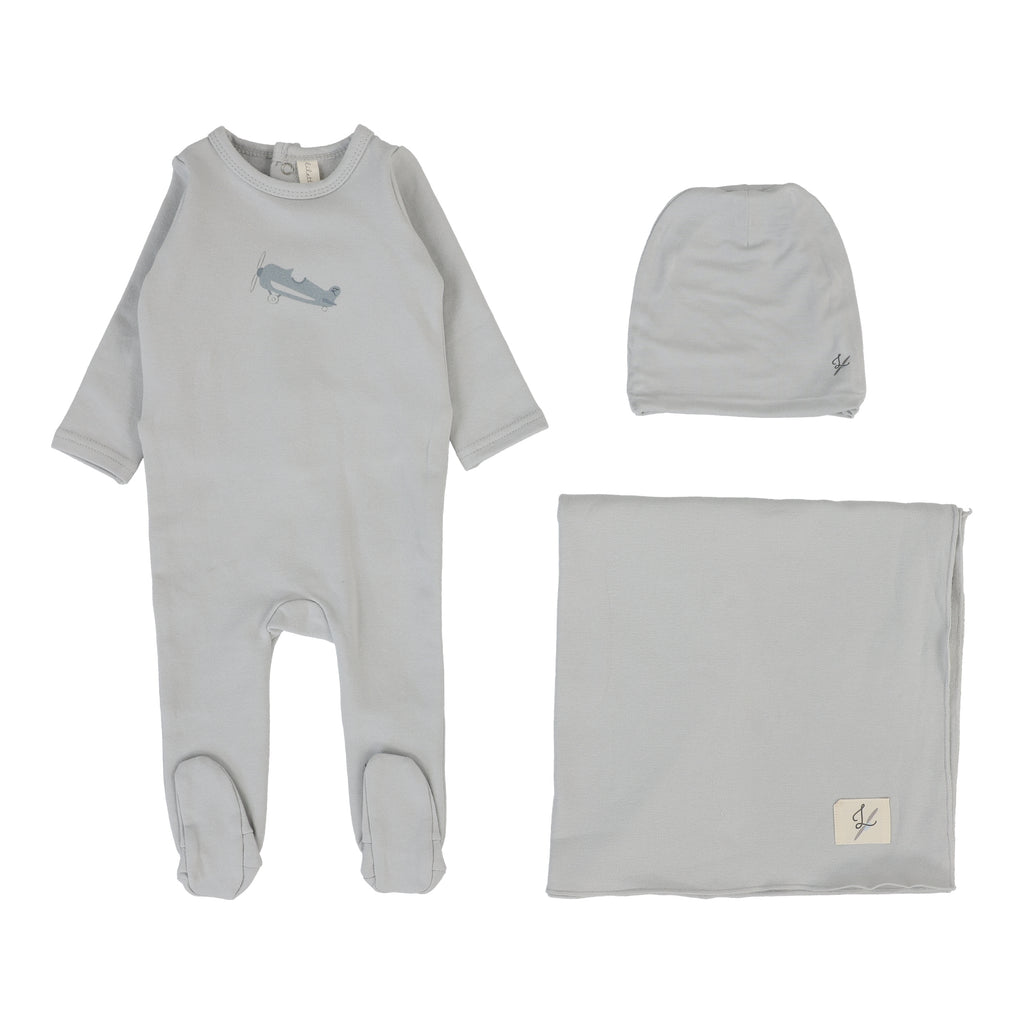 Lilette Graphic Layette Set - Pale Blue