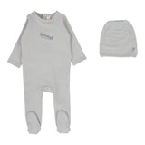 Lilette Graphic Footie And Hat - Pale Blue