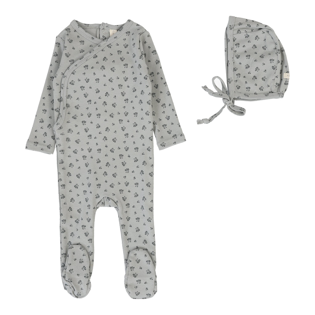 Lilette Bud Footie And Hat - Light Blue