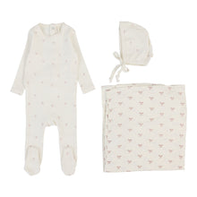 Load image into Gallery viewer, Lilette Printed Pointelle  Layette Set - Cream/Pink Bow
