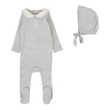 Load image into Gallery viewer, Lilette Emblem Embroidered Footie and Hat - Pale Blue