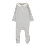 Lilette Emblem Embroidered Footie - Pale Blue