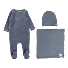 Load image into Gallery viewer, Lilette Velour Forest Graphic Layette Set - Slate