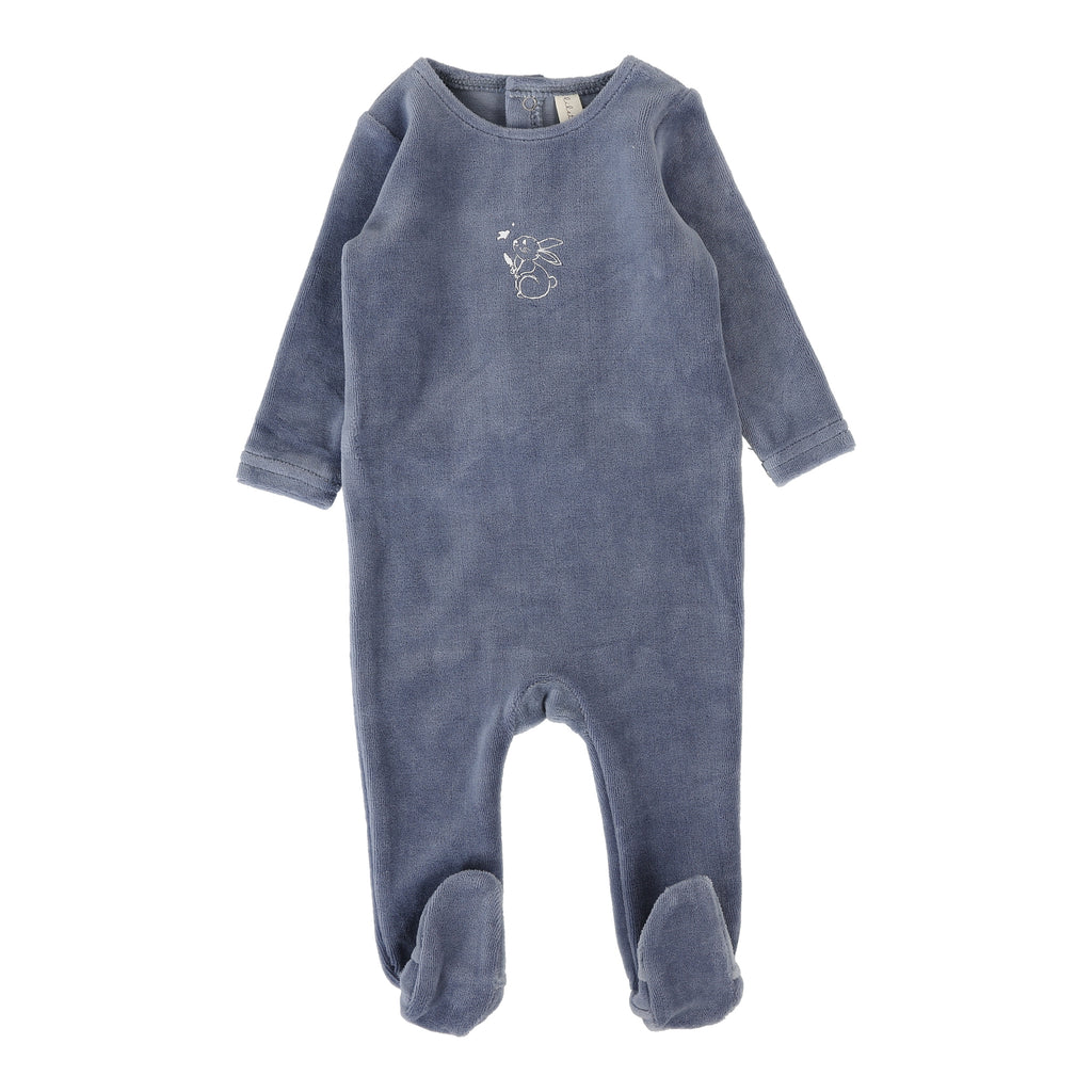 Lilette Velour Forest Graphic Footie - Slate