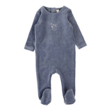 Lilette Velour Forest Graphic Footie - Slate