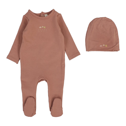 Lilette Dreamy Graphic Footie And Hat - Deep Pink