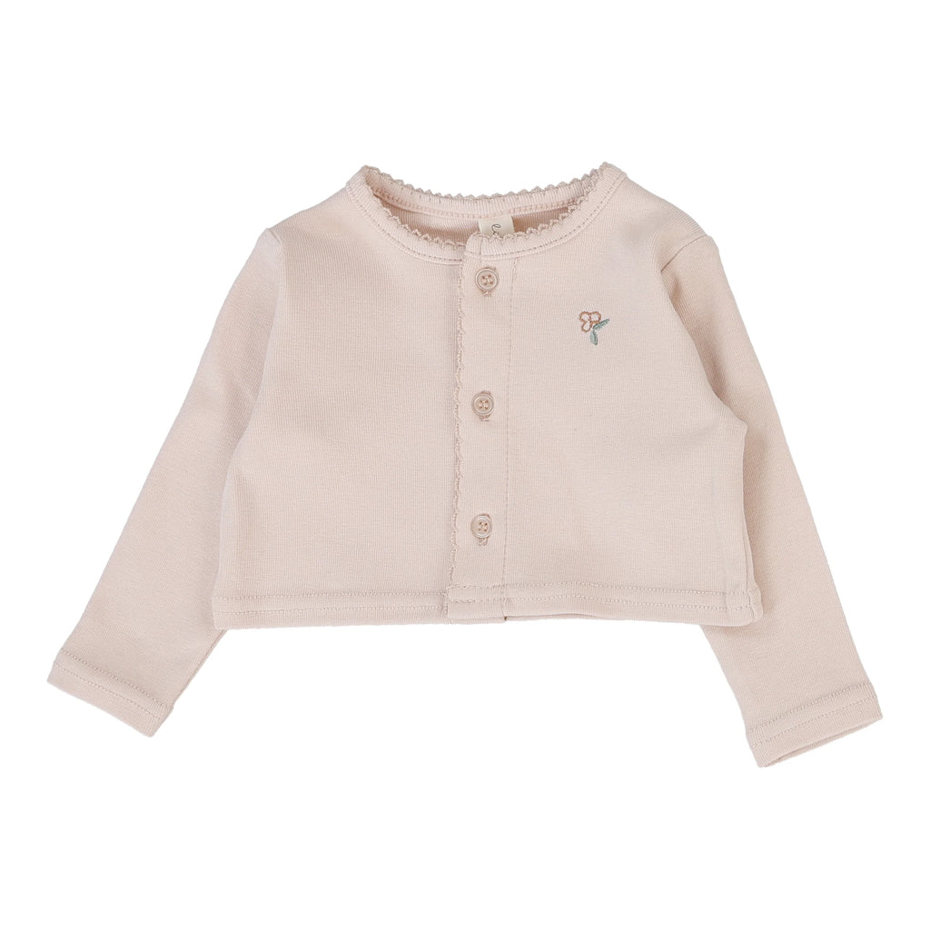 Lilette Embroidered Bud Cardigan - Soft Pink