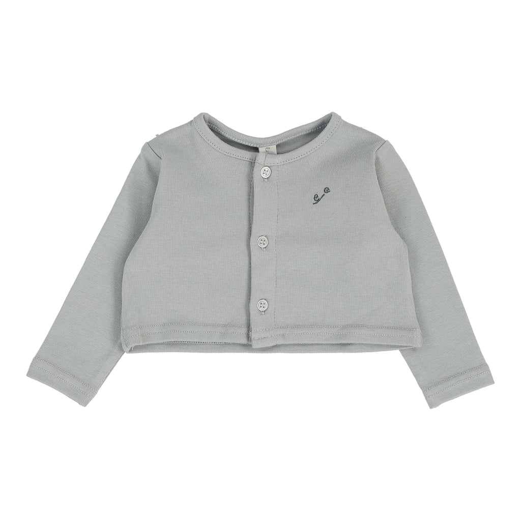 Lilette Embroidered Bud Cardigan - Light Blue