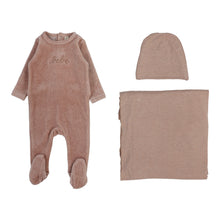 Load image into Gallery viewer, Lilette Velour Bebe Layette Set - Heather Pink