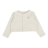 Lilette Embroidered Bud Cardigan - Cream/Blue